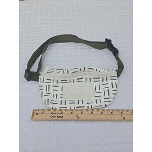 Aloha Collection Hawai’i Mini Fanny Pack Pinstripe green And White